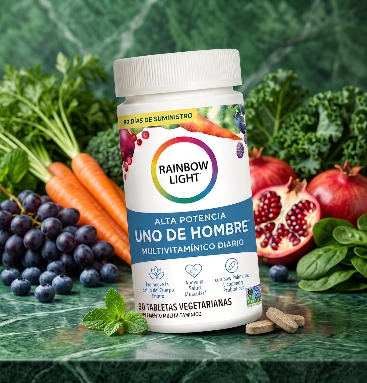 Multivitamínico Rainbow Light® Recupera Energía, Inmunidad y Salud Digestiva, empieza a cuidarte hoy.
